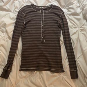 Brown stripped long sleeve t shirt